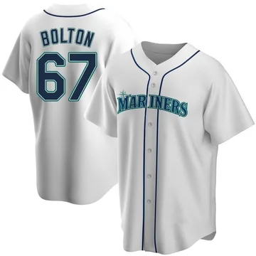 Cody Bolton Men's Seattle Mariners Replica Home Jersey - White