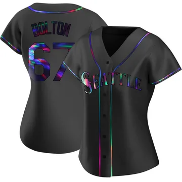 Cody Bolton Women's Seattle Mariners Replica Alternate Jersey - Black Holographic