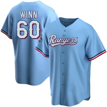 Cole Winn Men's Texas Rangers Replica Alternate 2023 World Series Champions Jersey - Light Blue