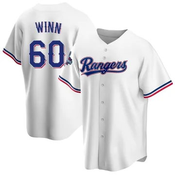 Cole Winn Men's Texas Rangers Replica Home 2023 World Series Champions Jersey - White