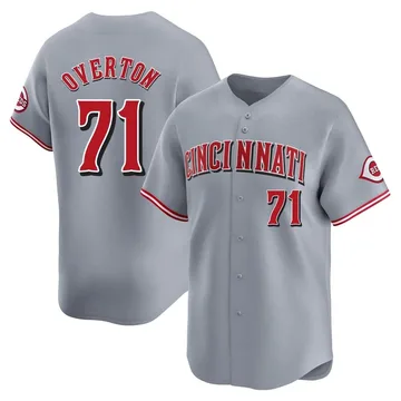 Connor Overton Men's Cincinnati Reds Limited Away Jersey - Gray