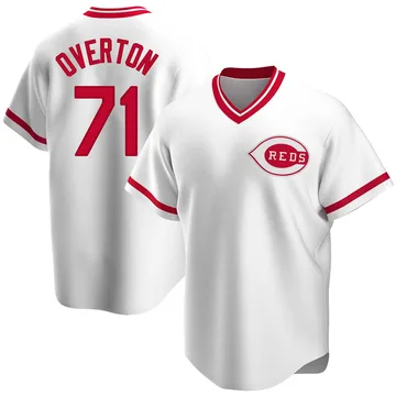 Connor Overton Men's Cincinnati Reds Replica Home Cooperstown Collection Jersey - White