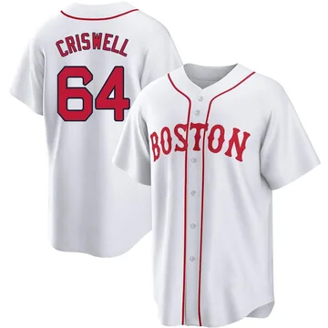 Cooper Criswell Men's Boston Red Sox Replica 2021 Patriots' Day Jersey - White