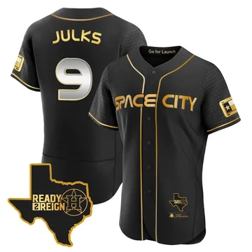 Corey Julks Men's Houston Astros Authentic 2023 Space City Ready 2 Reign Flex Base Jersey - Black/Gold