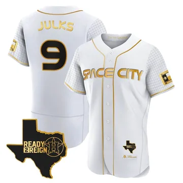 Corey Julks Men's Houston Astros Authentic 2023 Space City Ready 2 Reign Flex Base Jersey - White/Gold