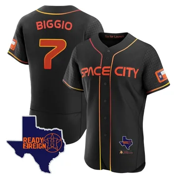 Craig Biggio Men's Houston Astros Authentic 2023 Space City Ready 2 Reign Flex Base Jersey - Black