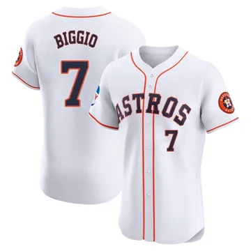 Craig Biggio Men's Houston Astros Elite Home Patch Jersey - White