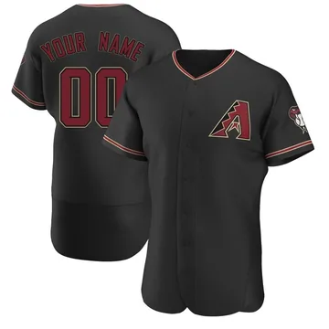 Custom Men's Arizona Diamondbacks Authentic Alternate Jersey - Black