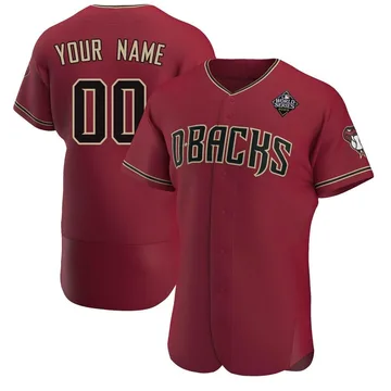 Custom Men's Arizona Diamondbacks Authentic Crimson Alternate 2023 World Series Jersey