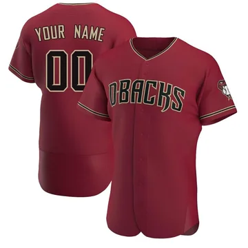 Custom Men's Arizona Diamondbacks Authentic Crimson Alternate Jersey