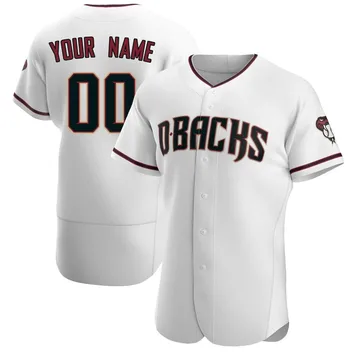 Custom Men's Arizona Diamondbacks Authentic Home Jersey - White/Crimson