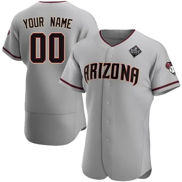 Custom Men's Arizona Diamondbacks Authentic Road 2023 World Series Jersey - Gray