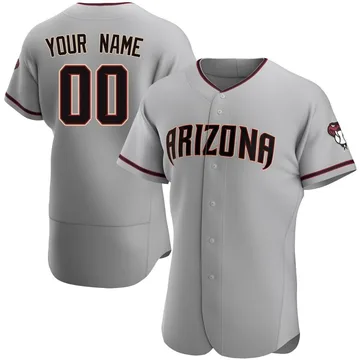 Custom Men's Arizona Diamondbacks Authentic Road Jersey - Gray