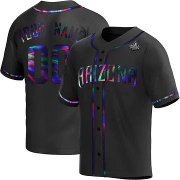 Custom Men's Arizona Diamondbacks Replica Alternate 2023 World Series Jersey - Black Holographic