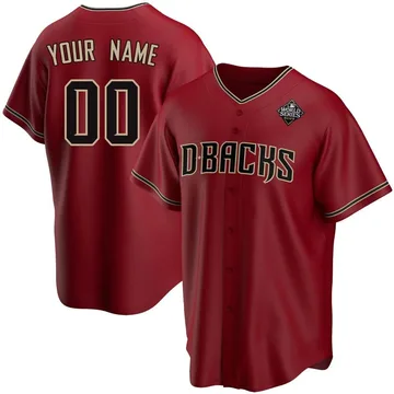 Custom Men's Arizona Diamondbacks Replica Alternate 2023 World Series Jersey - Red