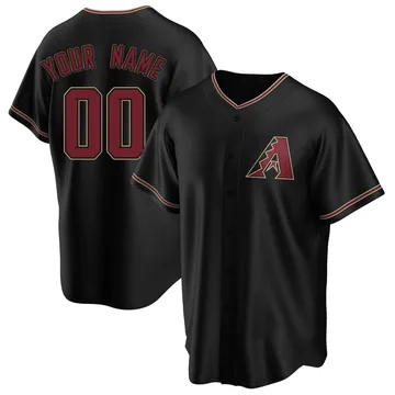 Custom Men's Arizona Diamondbacks Replica Alternate Jersey - Black