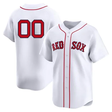 Custom Men's Boston Red Sox Limited 2nd Home Jersey - White