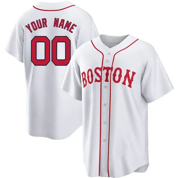 Custom Men's Boston Red Sox Replica 2021 Patriots' Day Jersey - White