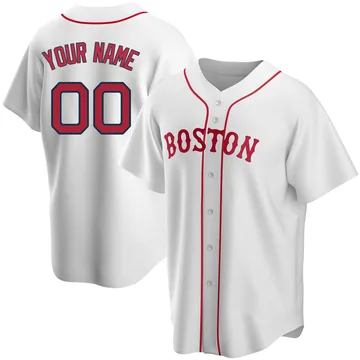 Custom Men's Boston Red Sox Replica Alternate Jersey - White