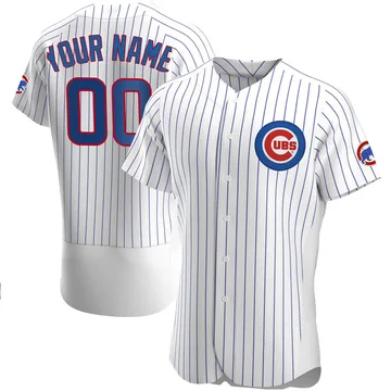 Custom Men's Chicago Cubs Authentic Home Jersey - White