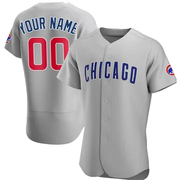 Custom Men's Chicago Cubs Authentic Road Jersey - Gray