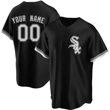 Custom Men's Chicago White Sox Replica Alternate Jersey - Black