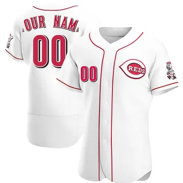 Custom Men's Cincinnati Reds Authentic Home Jersey - White