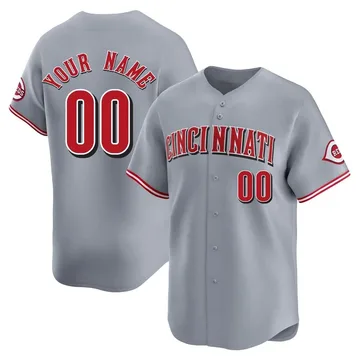 Custom Men's Cincinnati Reds Limited Away Jersey - Gray