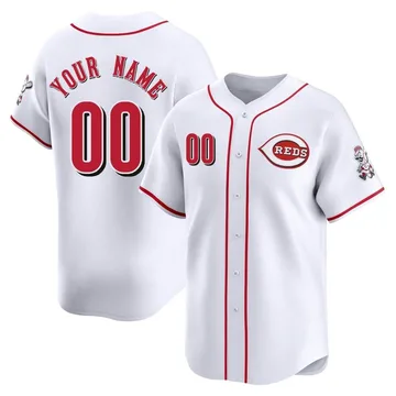 Custom Men's Cincinnati Reds Limited Home Jersey - White