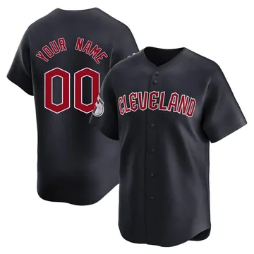 Custom Men's Cleveland Guardians Limited Alternate Jersey - Navy