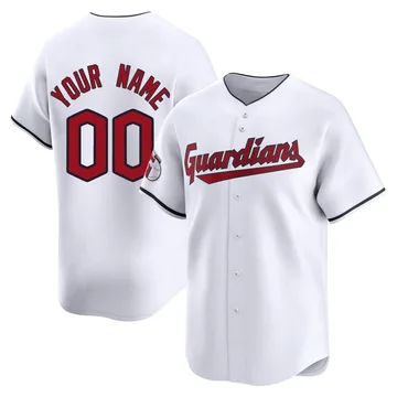 Custom Men's Cleveland Guardians Limited Home Jersey - White