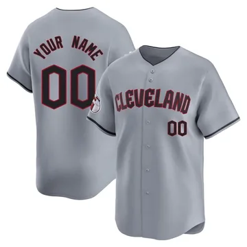 Custom Men's Cleveland Guardians Limited Road Jersey - Gray