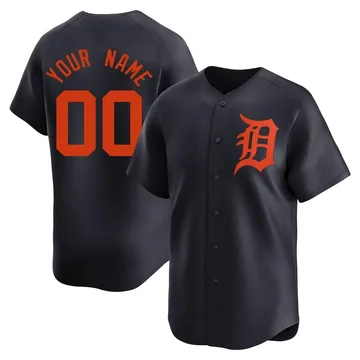 Custom Men's Detroit Tigers Limited Alternate Jersey - Navy