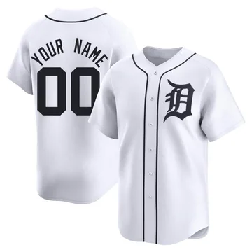 Custom Men's Detroit Tigers Limited Home Jersey - White