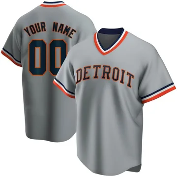 Custom Men's Detroit Tigers Road Cooperstown Collection Jersey - Gray