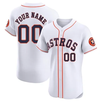 Custom Men's Houston Astros Elite Home Jersey - White