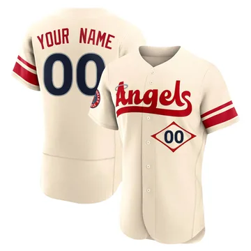 Custom Men's Los Angeles Angels Authentic 2022 City Connect Jersey - Cream