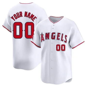 Custom Men's Los Angeles Angels Limited Home Jersey - White