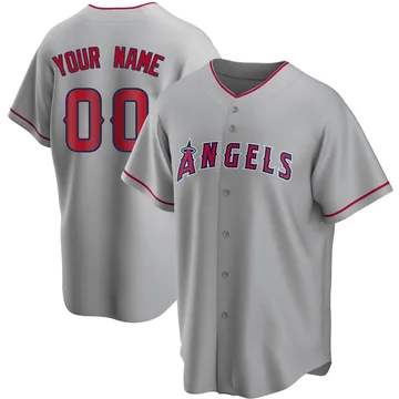 Custom Men's Los Angeles Angels Replica Silver Road Jersey