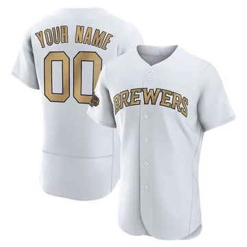 Custom Men's Milwaukee Brewers Game Authentic 2022 All-Star Jersey - White