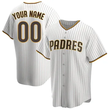 Custom Men's San Diego Padres Replica Home Jersey - White/Brown