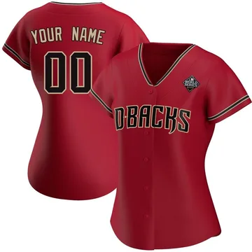 Custom Women's Arizona Diamondbacks Authentic Alternate 2023 World Series Jersey - Red