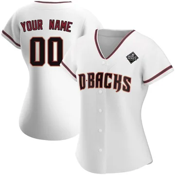 Custom Women's Arizona Diamondbacks Authentic Home 2023 World Series Jersey - White