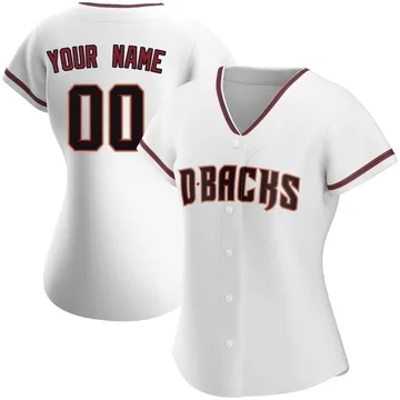 Custom Women's Arizona Diamondbacks Authentic Home Jersey - White