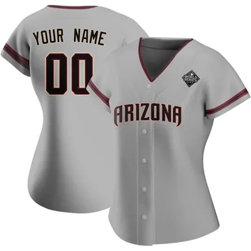 Custom Women's Arizona Diamondbacks Authentic Road 2023 World Series Jersey - Gray