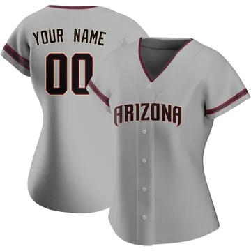 Custom Women's Arizona Diamondbacks Authentic Road Jersey - Gray