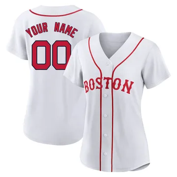 Custom Women's Boston Red Sox Authentic 2021 Patriots' Day Jersey - White