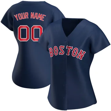 Custom Women's Boston Red Sox Authentic Alternate Jersey - Navy