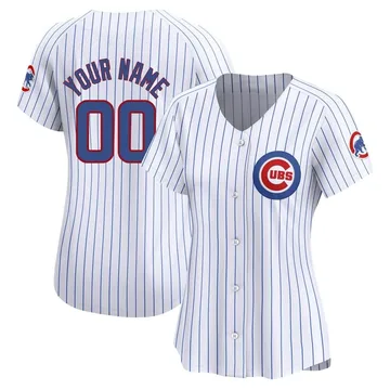 Custom Women's Chicago Cubs Limited Home Jersey - White