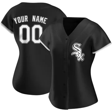 Custom Women's Chicago White Sox Authentic Alternate Jersey - Black